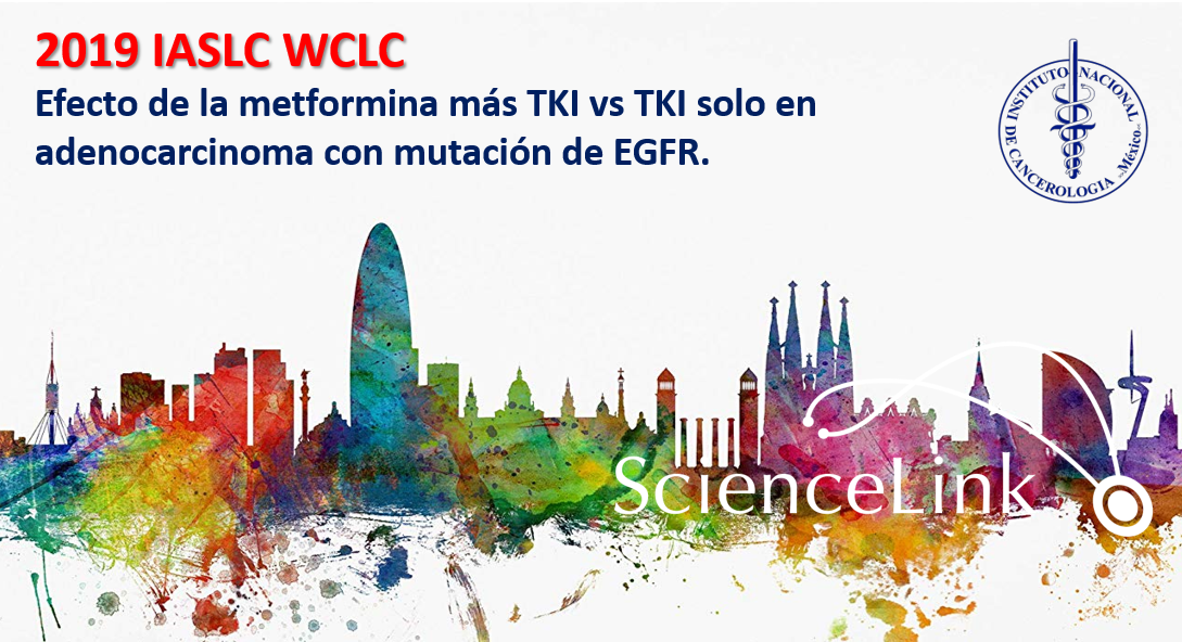 Efecto de la metformina más TKI versus TKI solo en el tratamiento de pacientes con adenocarcinoma con mutación de EGFR.