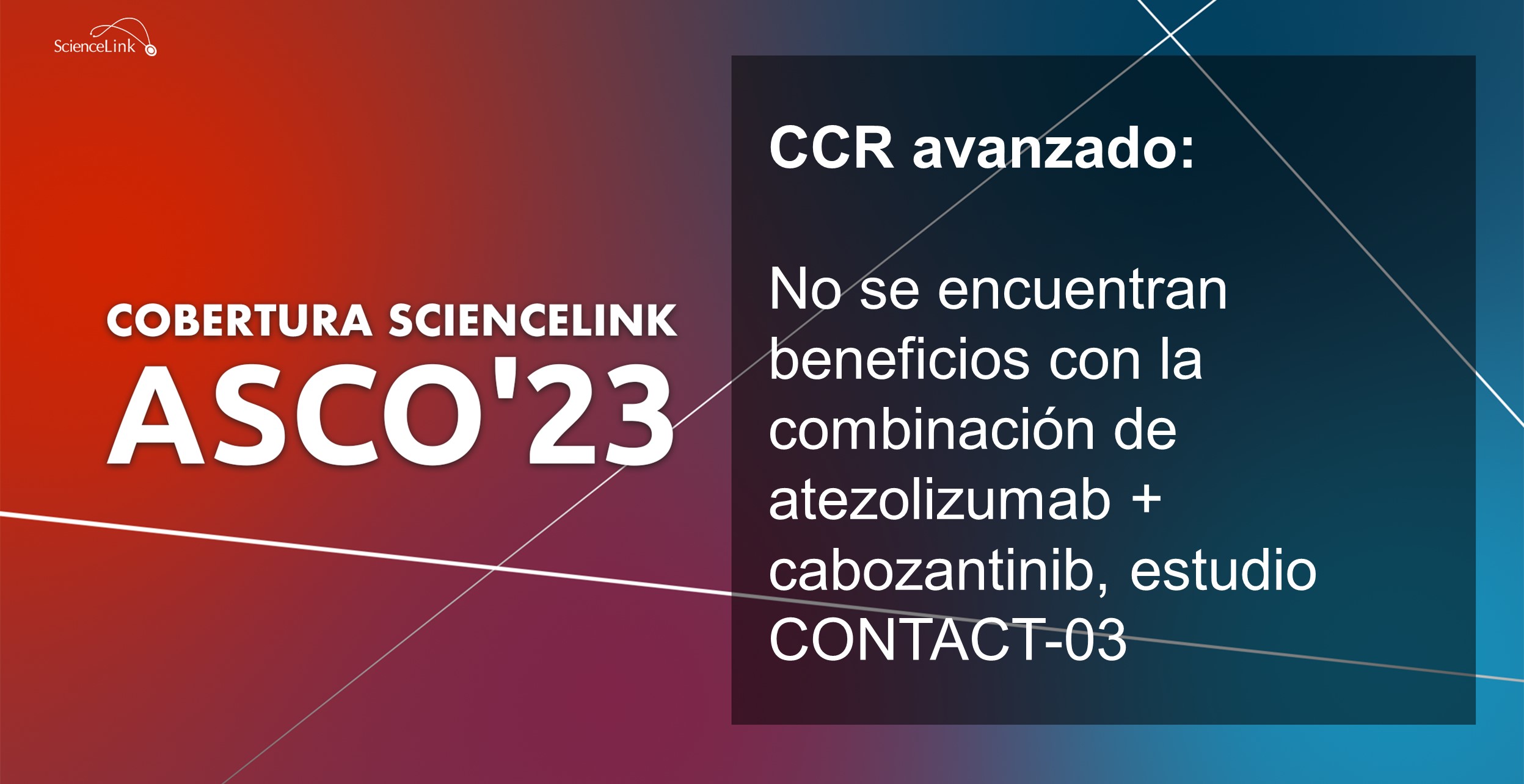 CCR avanzado: No se encuentran beneficios con la combinación de atezolizumab + cabozantinib, estudio CONTACT-03