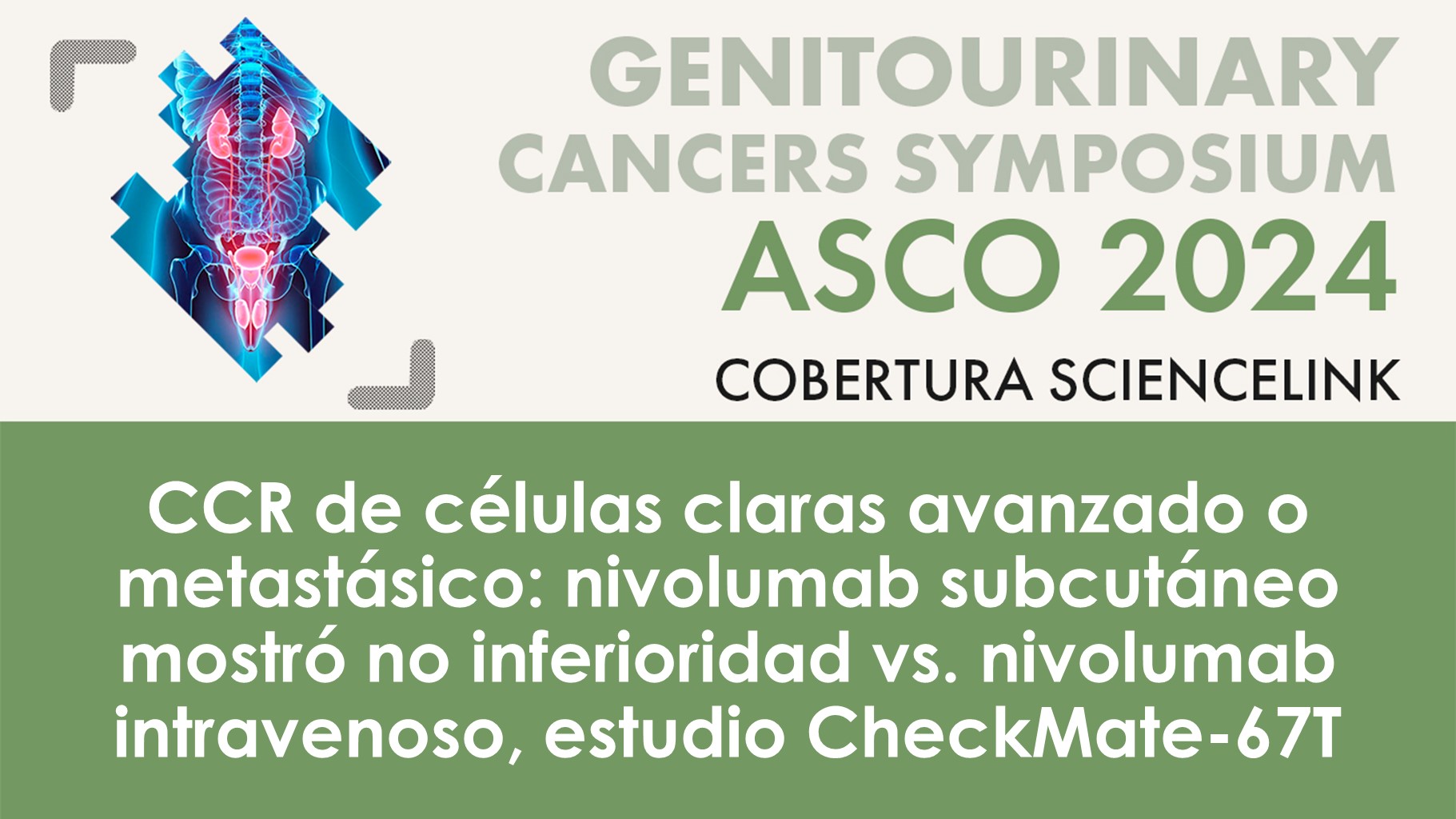 CCR de células claras avanzado o metastásico: nivolumab subcutáneo mostró no inferioridad vs. nivolumab intravenoso, estudio CheckMate-67T