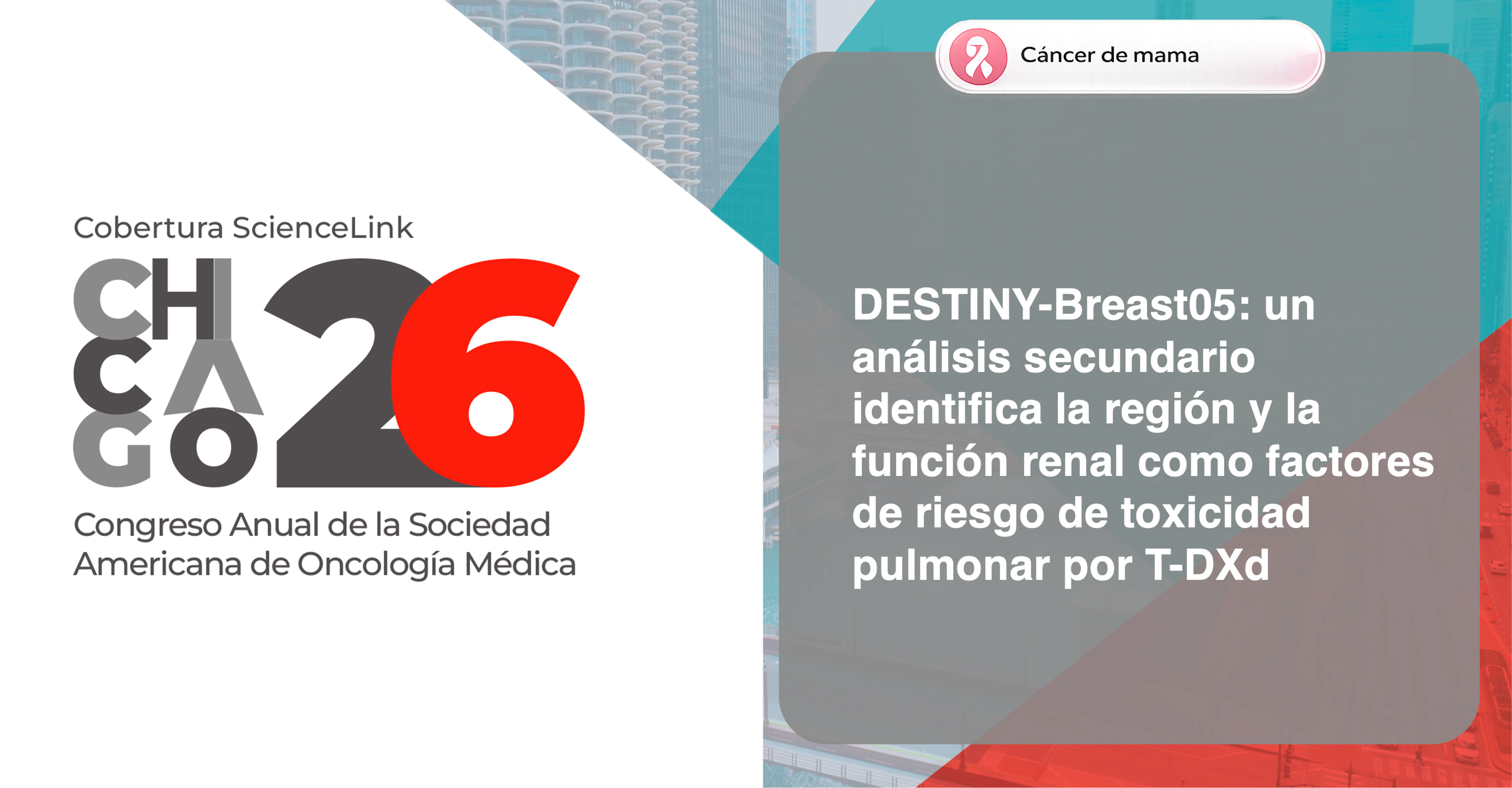 DESTINY-Breast05: un análisis secundario identifica la región y la función renal como factores de riesgo de toxicidad pulmonar por T-DXd