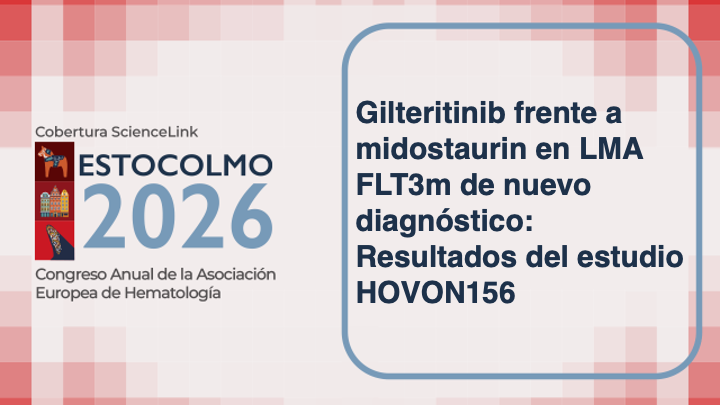 Gilteritinib frente a midostaurin en LMA FLT3m de nuevo diagnóstico: Resultados del estudio HOVON156